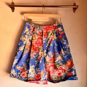Vintage Ralph Lauren Culottes Shorts Floral Blue Print Sz 8 Polo Designer 8